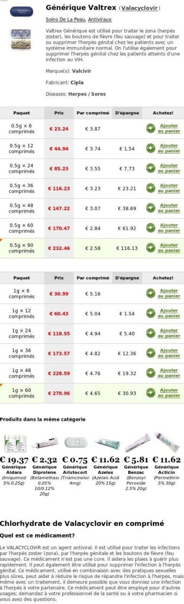 valtrex achat en ligne