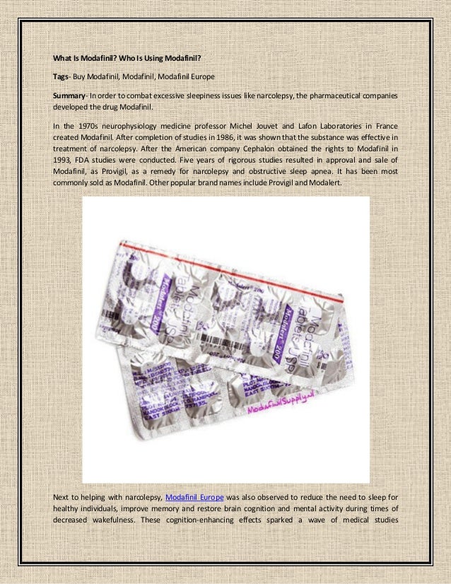 Modafinil en france