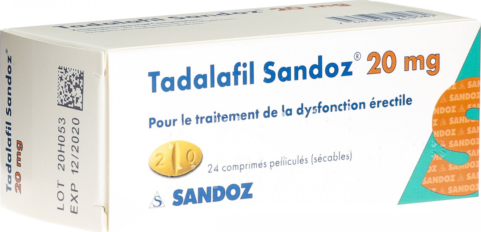 Tadalafil teva 20 mg boite de 8 prix