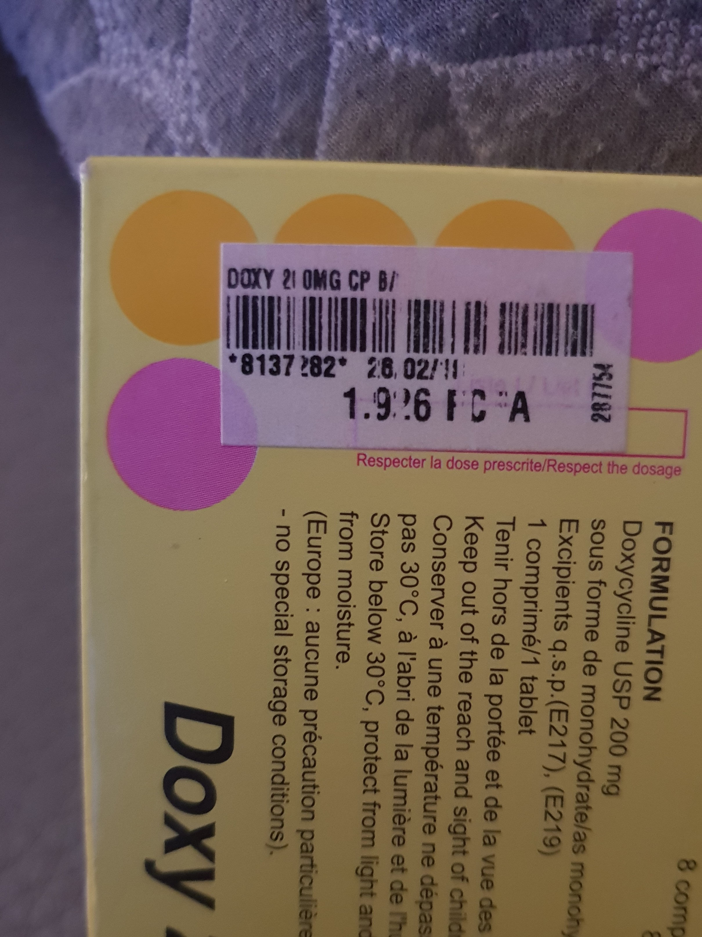 Prix de doxycycline