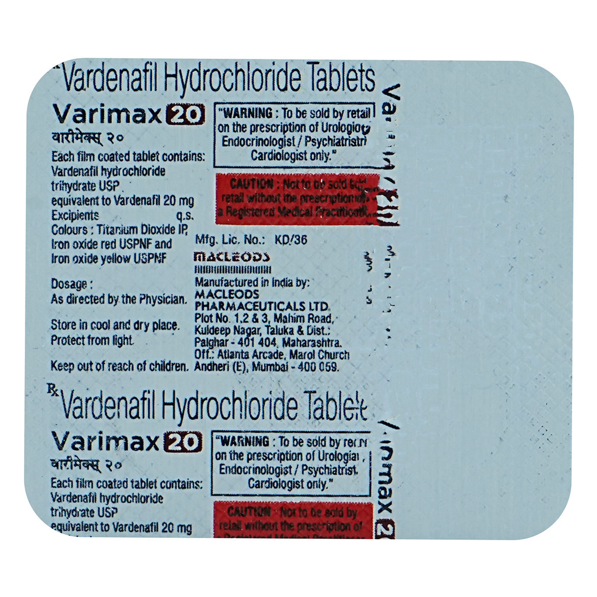 vardenafil aristo 20 mg