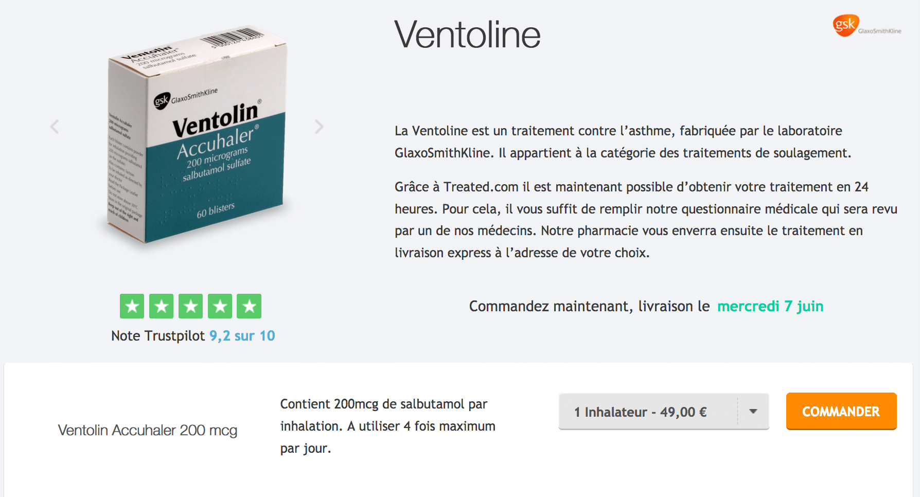 Salbutamol prix pharmacie
