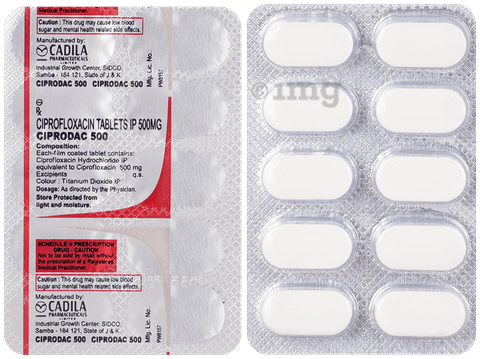 ciprofloxacin 500 mg od