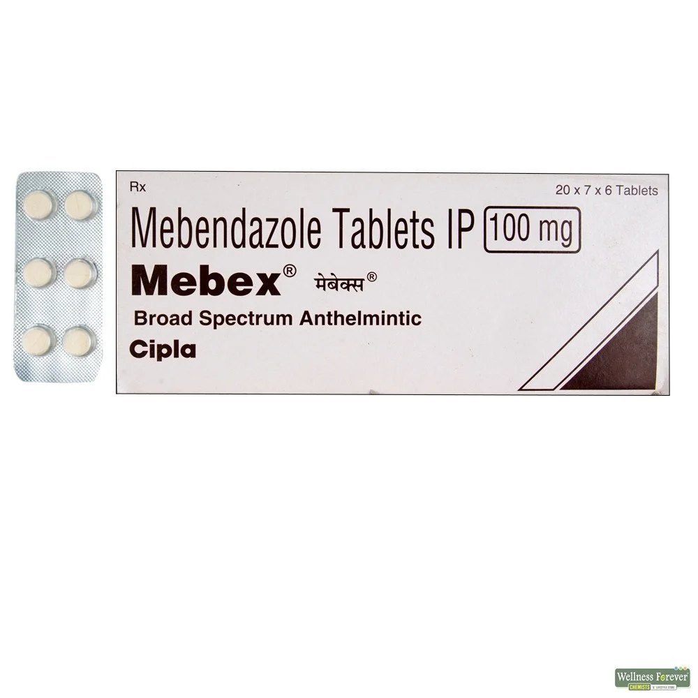 Mebendazole de 100 mg