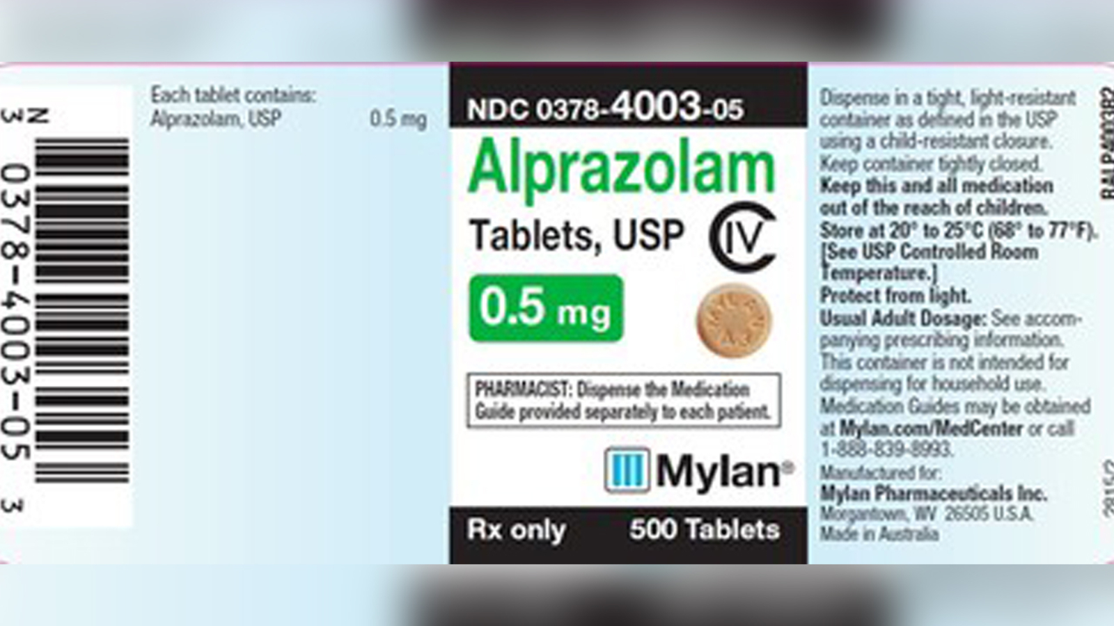 alprazolam nom générique