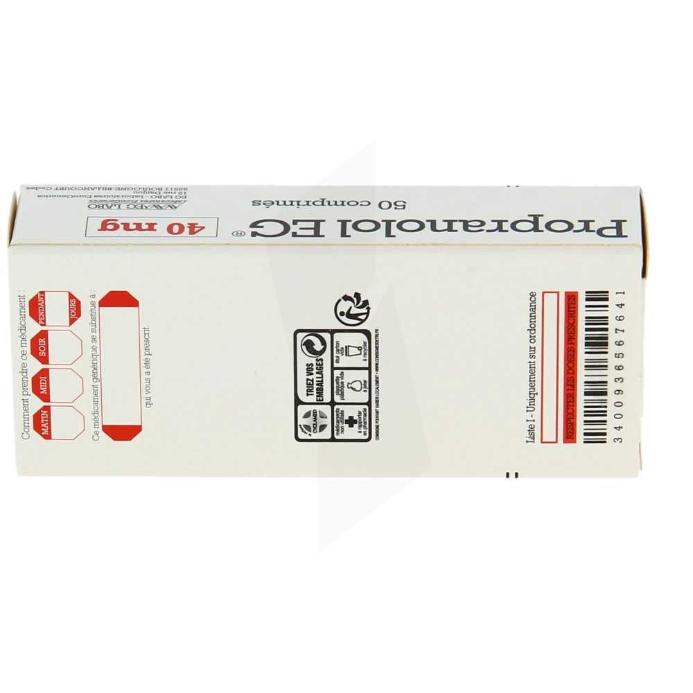 Propranolol 40 mg comprimé