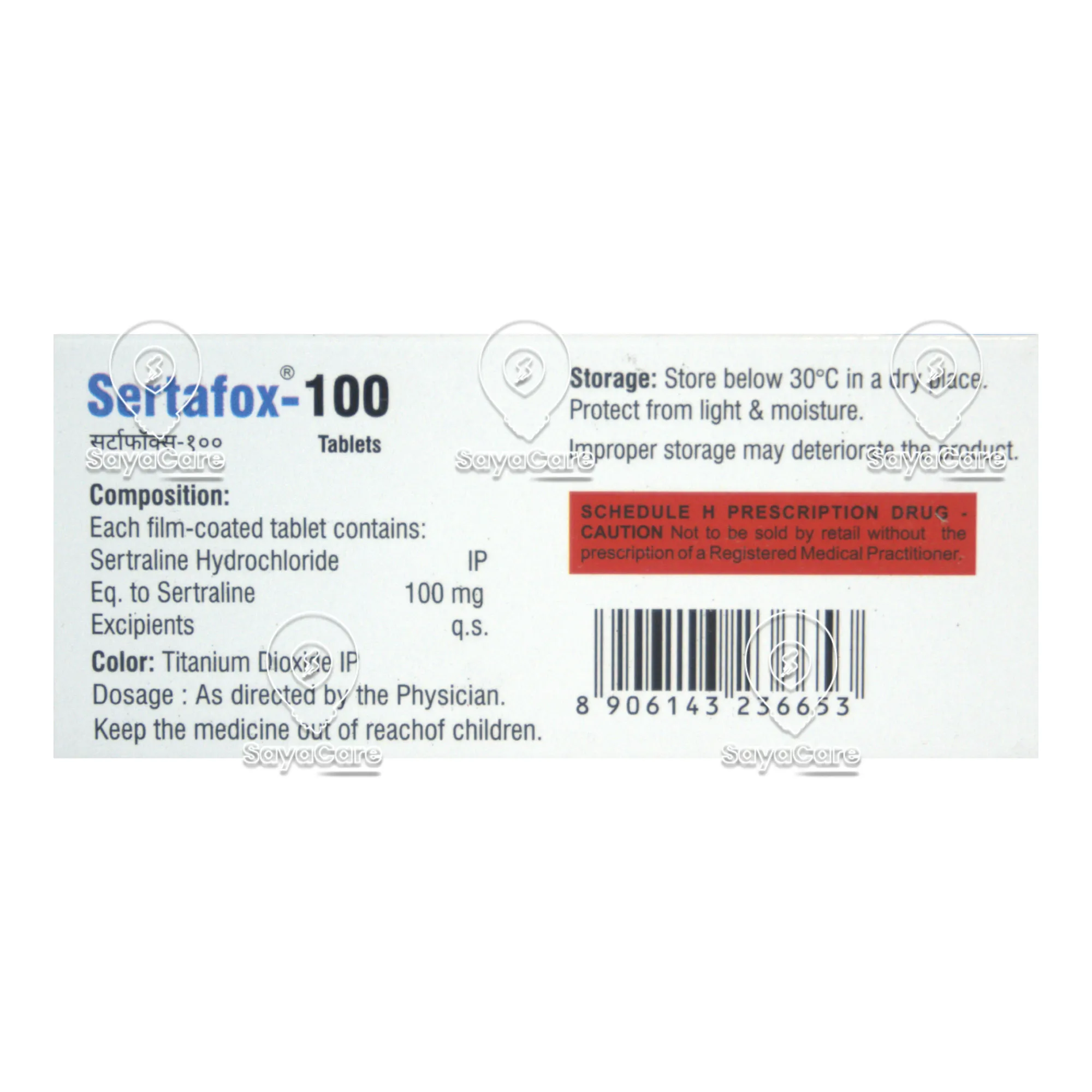 Sertraline gt 100 mg