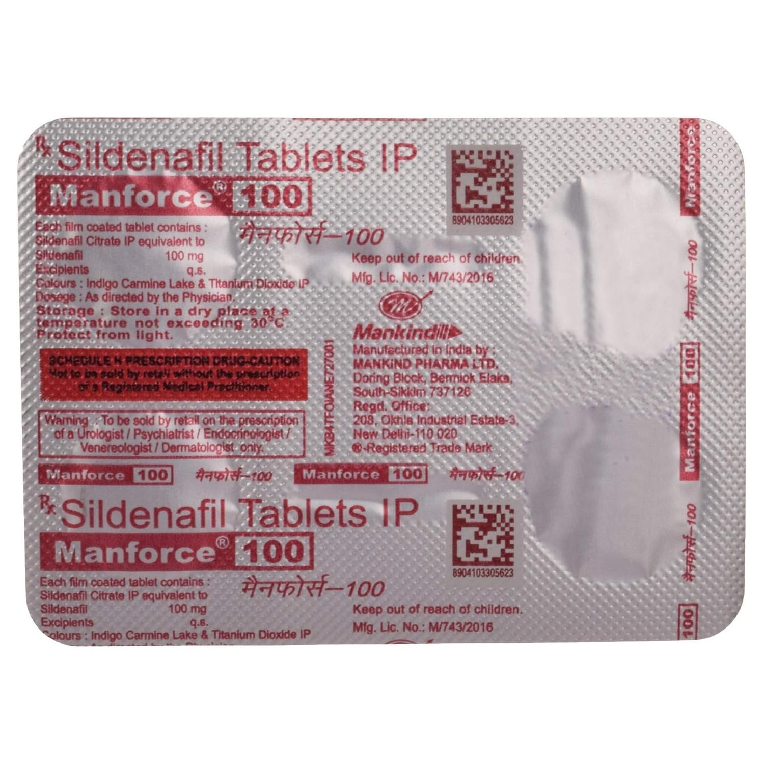 sildenafil 100mg manforce