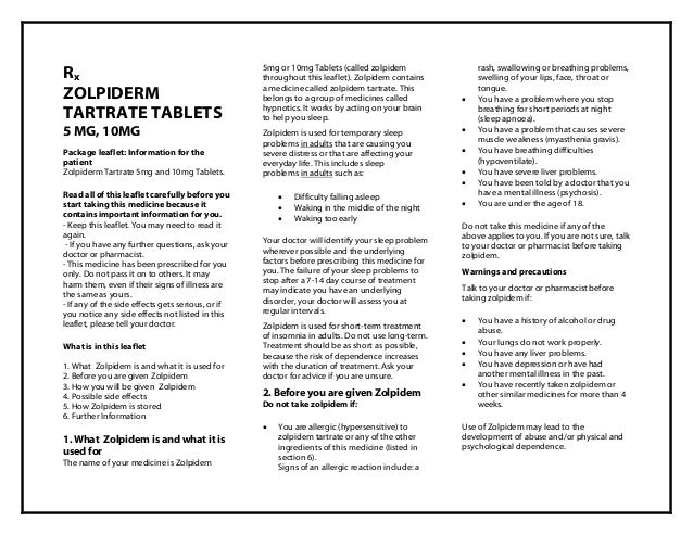 Tartrate De Zolpidem 10mg